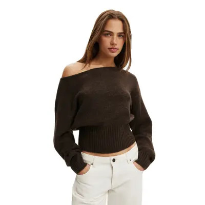 Cotton On Women's Softest Luxe Off Shoulder Knit in Acorn Marle at Nordstrom, Size X-Large | Nordstrom