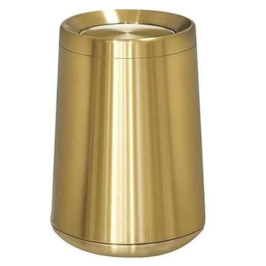 10 L/3 Gallen,Swing Top Gold Trash Can,Brushed Stainless Steel Garbage Can with Flipping Lid,for ... | Amazon (US)