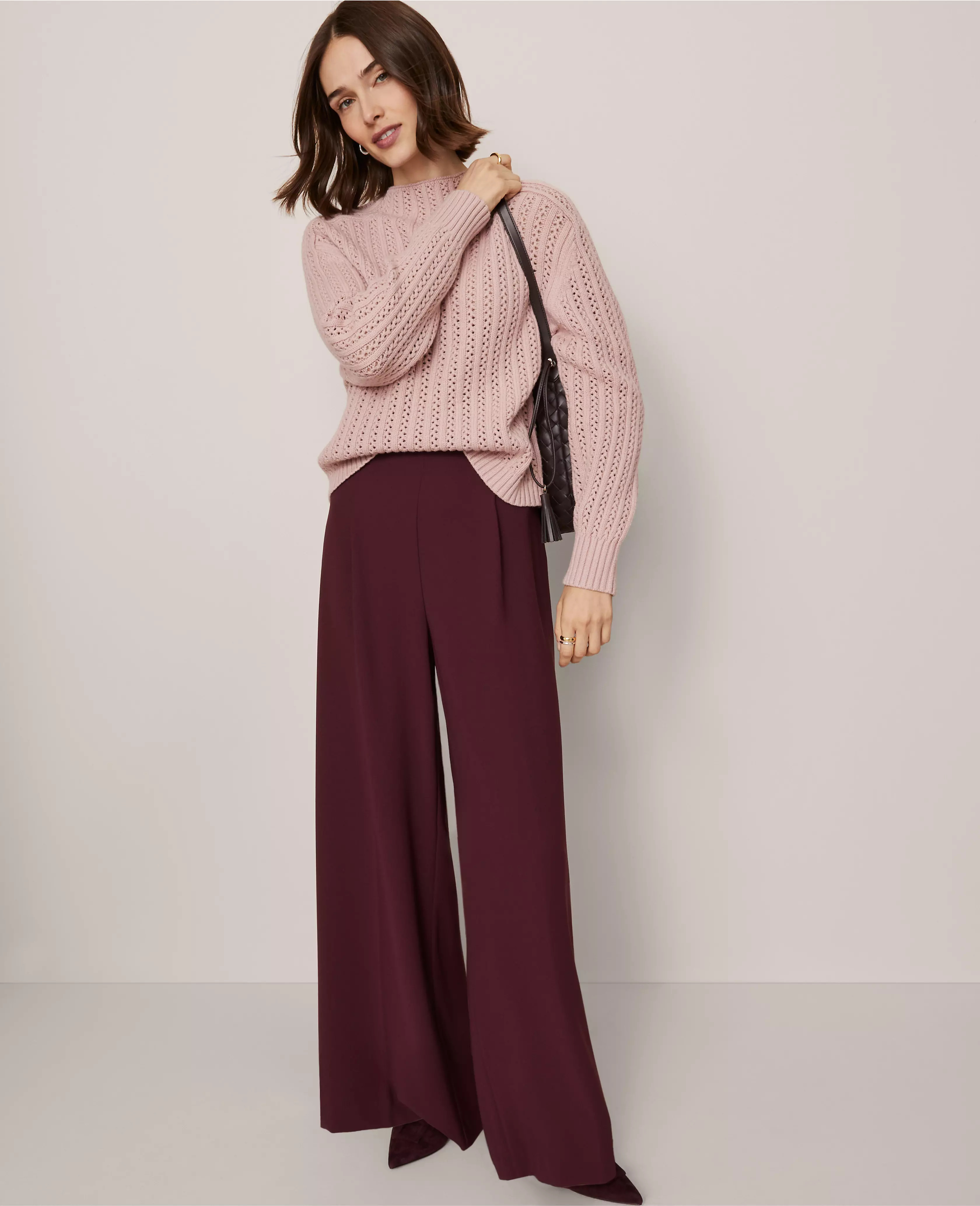 The Dramatic Wide-Leg Crepe Pant | Ann Taylor