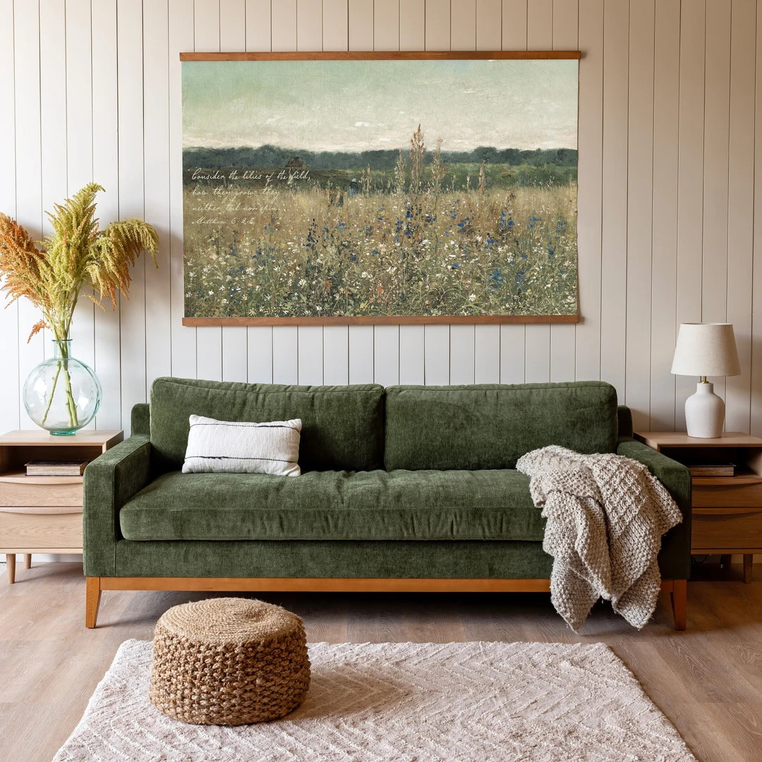 Consider The Lillies Vintage Art On Canvas Tapestry | Botanical Scripture Art | Scripture Wall Ar... | Etsy (US)