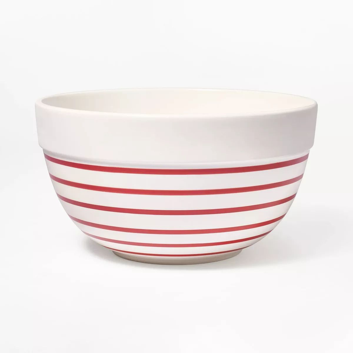 3qt Ceramic Earthenware Mixing Bowl Red Striped - Figmint™ | Target