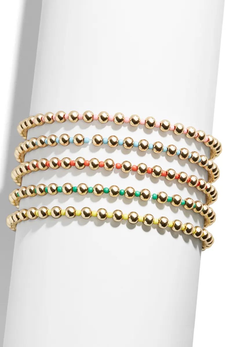 Vibrant Pisa Set of 5 Beaded Stretch Bracelets | Nordstrom