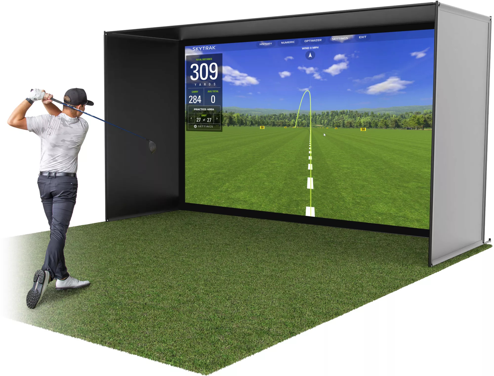 GoSports 14'x8' Golf Simulator Enclosure, Steel | DICK'S Sporting Goods