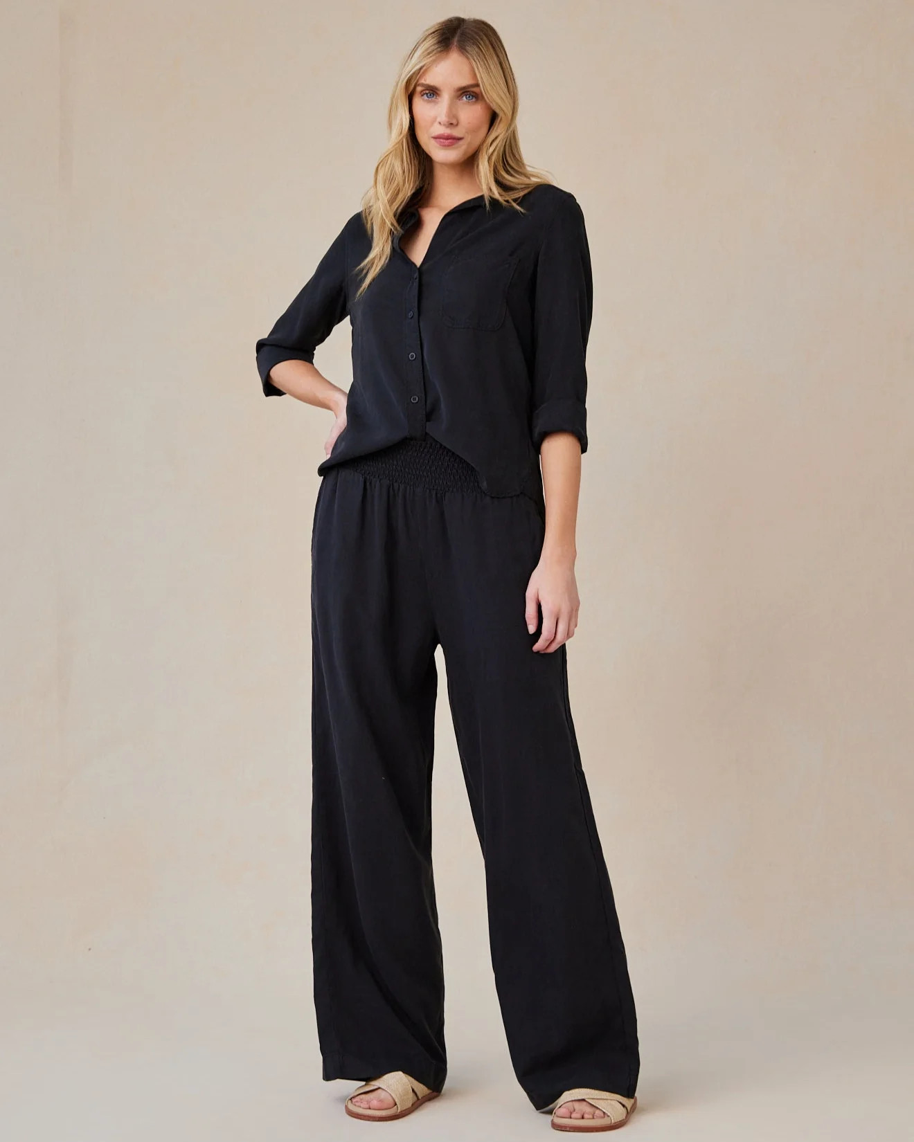 SMOCKED WAIST WIDE LEG - Bella Dahl | Bella Dahl