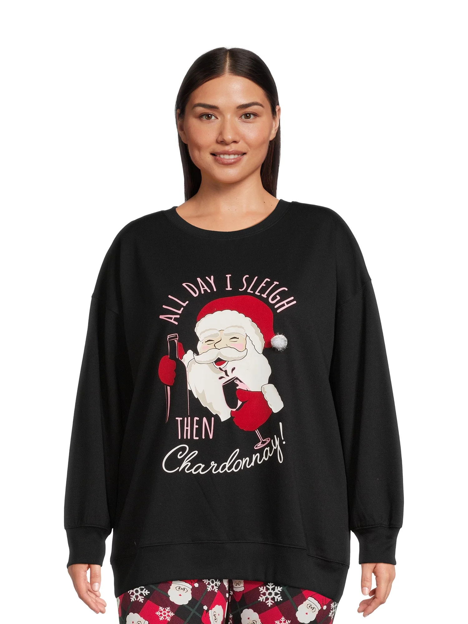 Christmas Women's Plus Size All Day Sleigh Graphic Sweatshirt from Feeling Festive | Walmart (US)