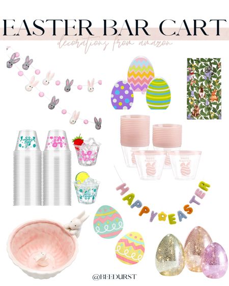 Easter bar cart decor from Amazon, Amazon Easter decor, Easter cups, Easter banners, Easter napkin, affordable Easter decor, bar cart decor, Easter bar cart 

#LTKhome #LTKSeasonal #LTKunder100