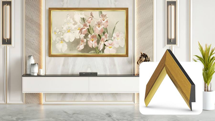 Deco TV Frames - 55" Slim Bezel for Samsung The Frame TV - Modern Gold Leaf | Best Buy U.S.