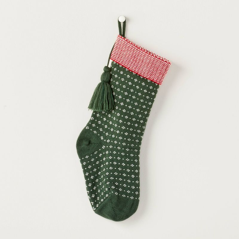 Sweater Fleck Jacquard Knit Christmas Stocking - Hearth & Hand™ with Magnolia | Target