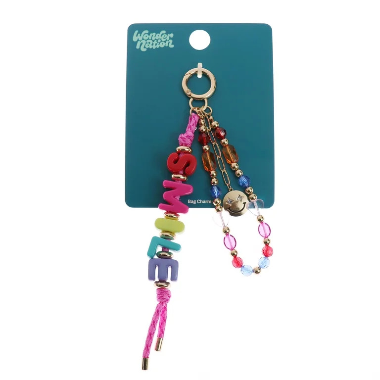 Wonder Nation 1 Piece Bag Charm with Smile Letter Beads (Girl's) | Walmart (US)