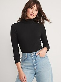 Rib-Knit Turtleneck Top for Women | Old Navy (US)