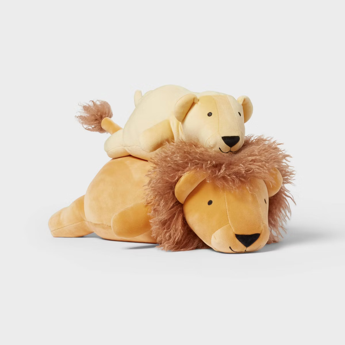Lion and Baby Weighted Plush Kids' Throw Pillow Yellow - Pillowfort™ | Target