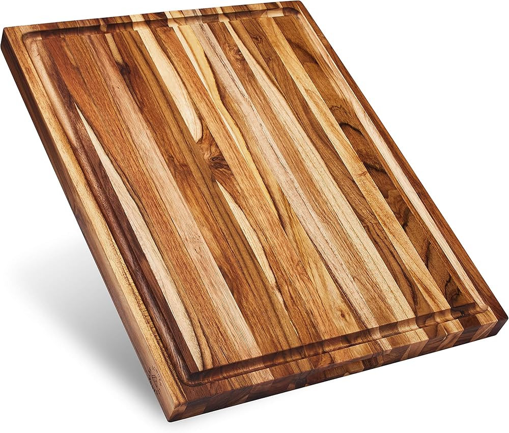 Amazon.com: Sonder Los Angeles, Large Teak Wood Cutting Board for Kitchen with Juice Groove, Reve... | Amazon (US)