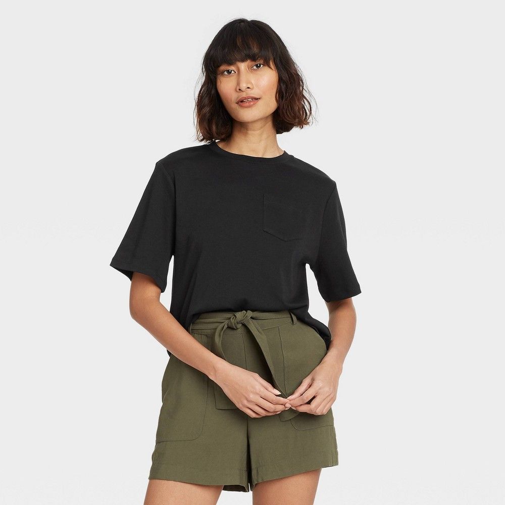 Women's Short Sleeve T-Shirt - A New Day Black M | Target