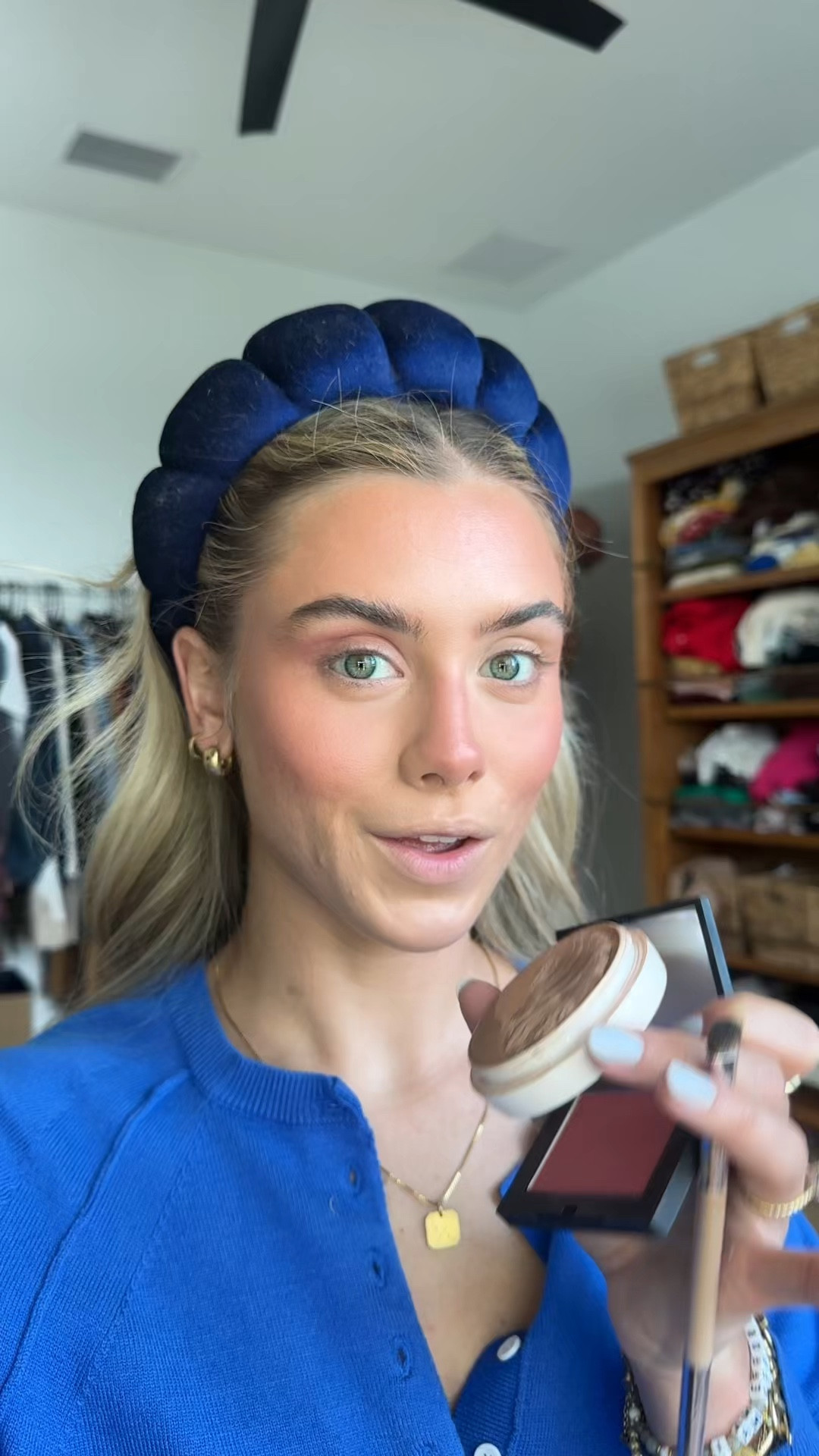 The easiest eyeshadow hack you need your powder blush this is the NARS powder blush in the shade orgasm and then your powder bronzer I love the dibs beauty one in the shade caramel cappuccino but the Haus labs powder bronzer is also great. I blended with the dibs beauty brush my code for Dibs is SLOANE  

#LTKBeauty #LTKgrwm #LTKFindsUnder50