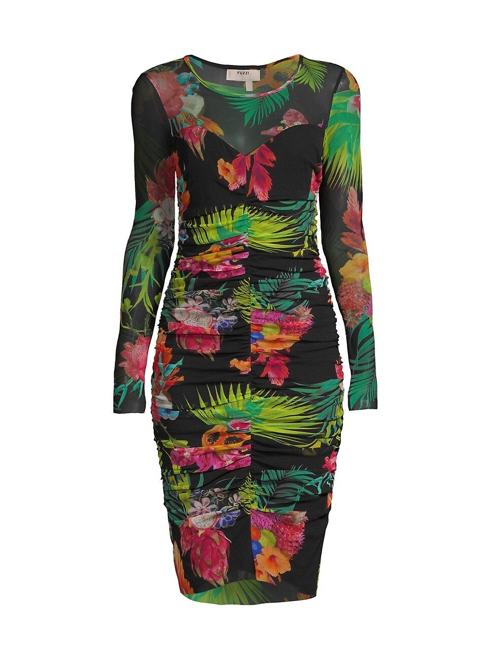 Tropical Illusion Ruched Minidress | Saks Fifth Avenue