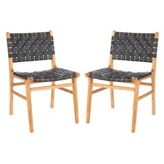 SAFAVIEH Taika Black/Natural Dining Chair (Set of 2)-DCH4000C-SET2 - The Home Depot | The Home Depot