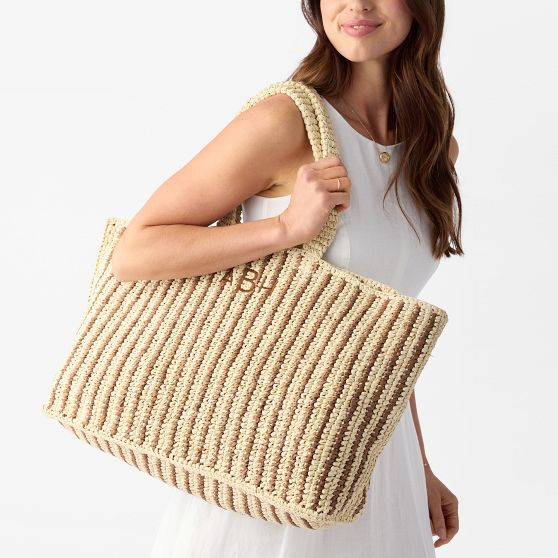 Seacliff Handwoven Stripe Beach Tote​ | Mark and Graham