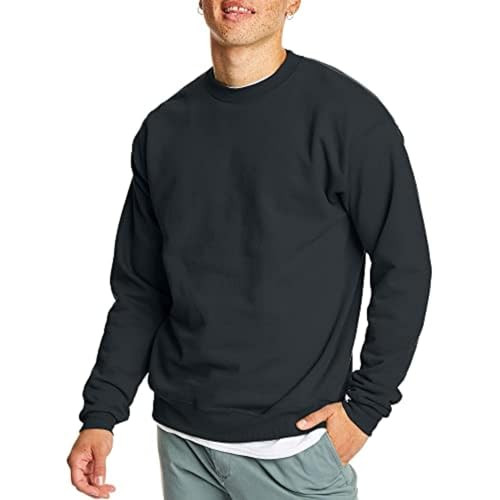 Hanes Mens Ecosmart Fleece Sweatshirt, Cotton-blend Pullover, Crewneck For Men, 1 Or 2 Pack Athletic-sweatshirts, Black - 2 Pack, Large US | Amazon (US)