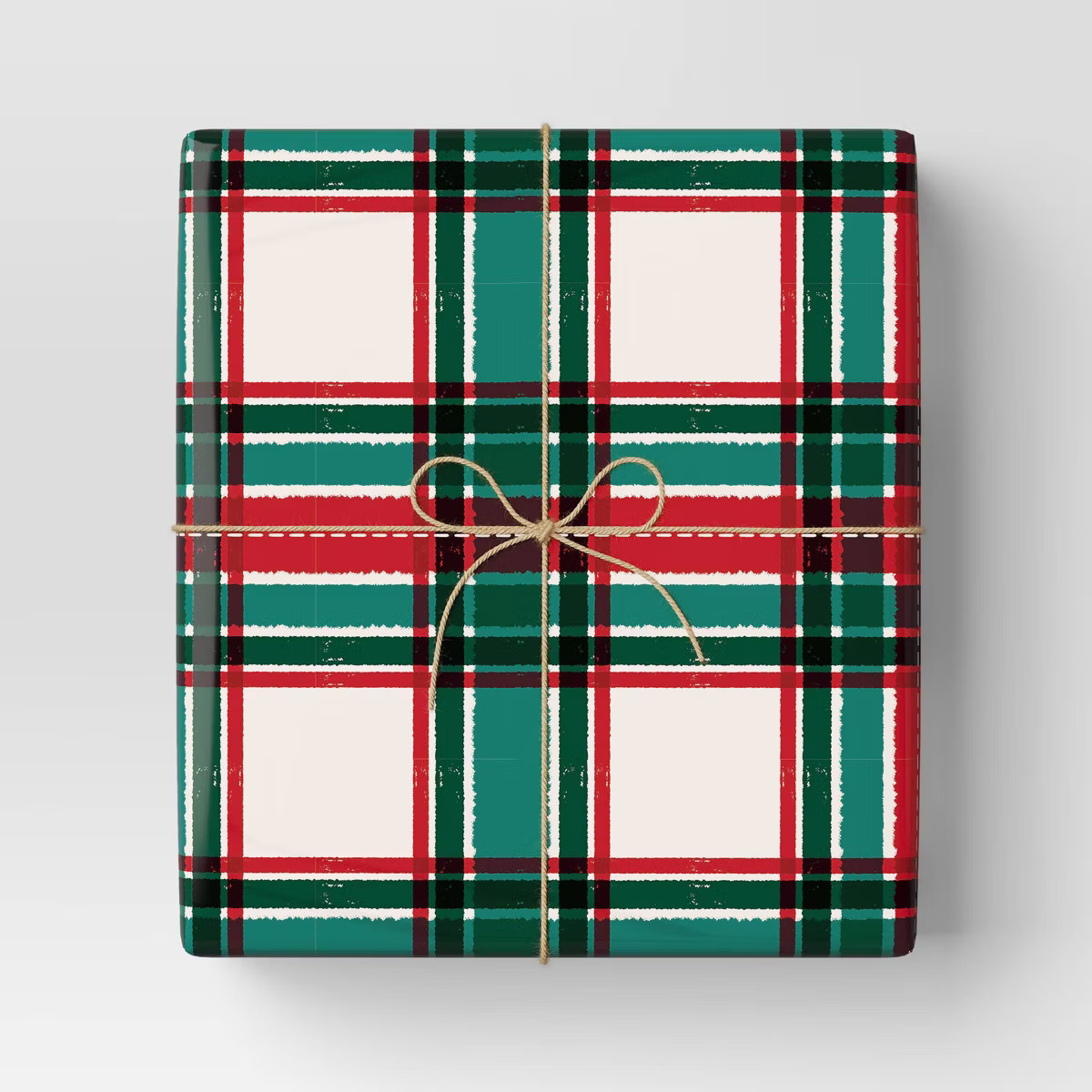 30" 90 sq ft Christmas Roll Wrap Red/White/Green Plaid - Wondershop™ | Target