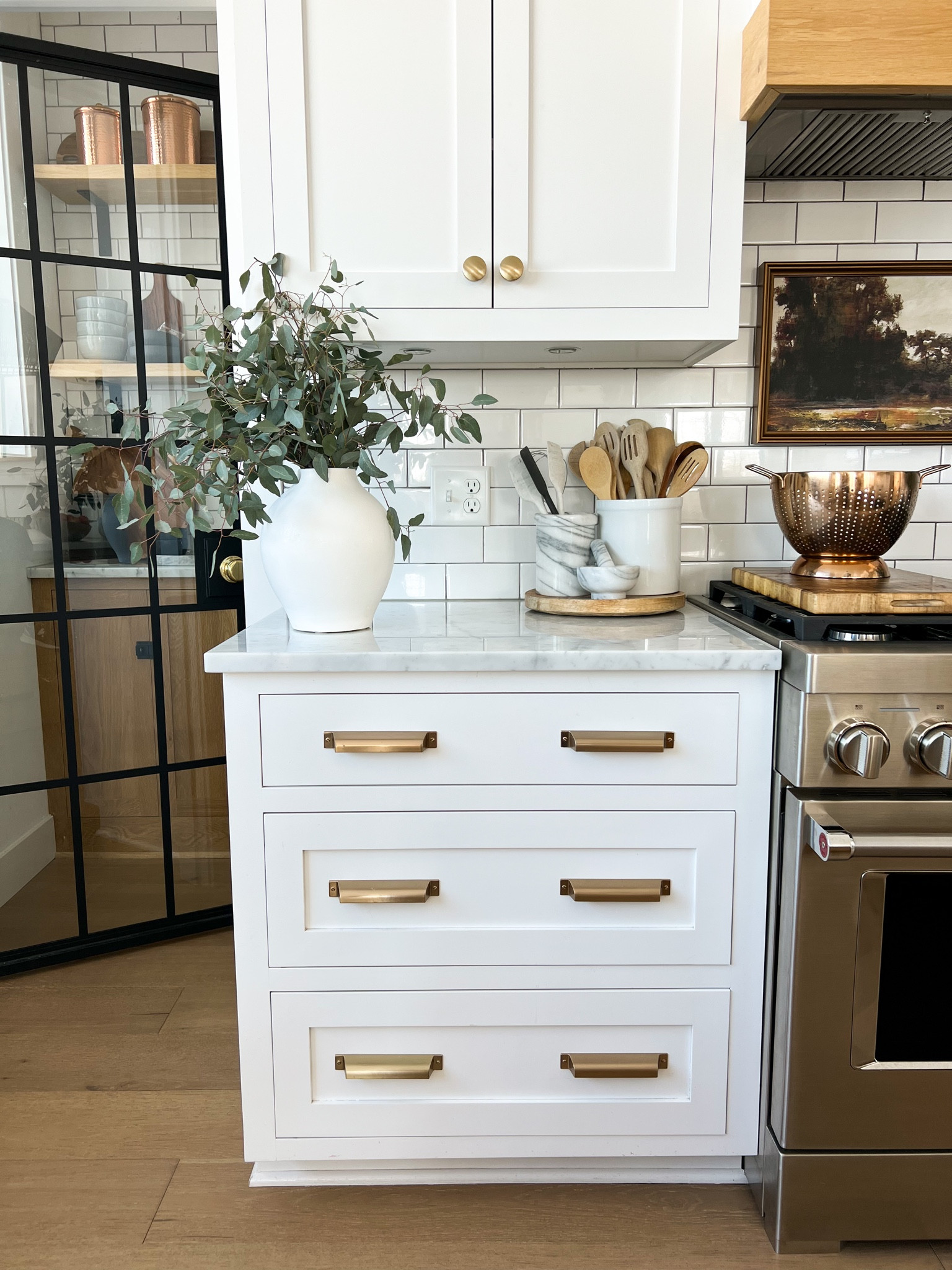 Kitchen details ✨
• $8 Walmart crock - pretty for utensils or a pot for a plant!
• classic target vase, great for any season! (Décor capsule ;) ) 
•art -target 

I linked a similar marble utensil holder from target like my small one!

#LTKstyletip #LTKhome