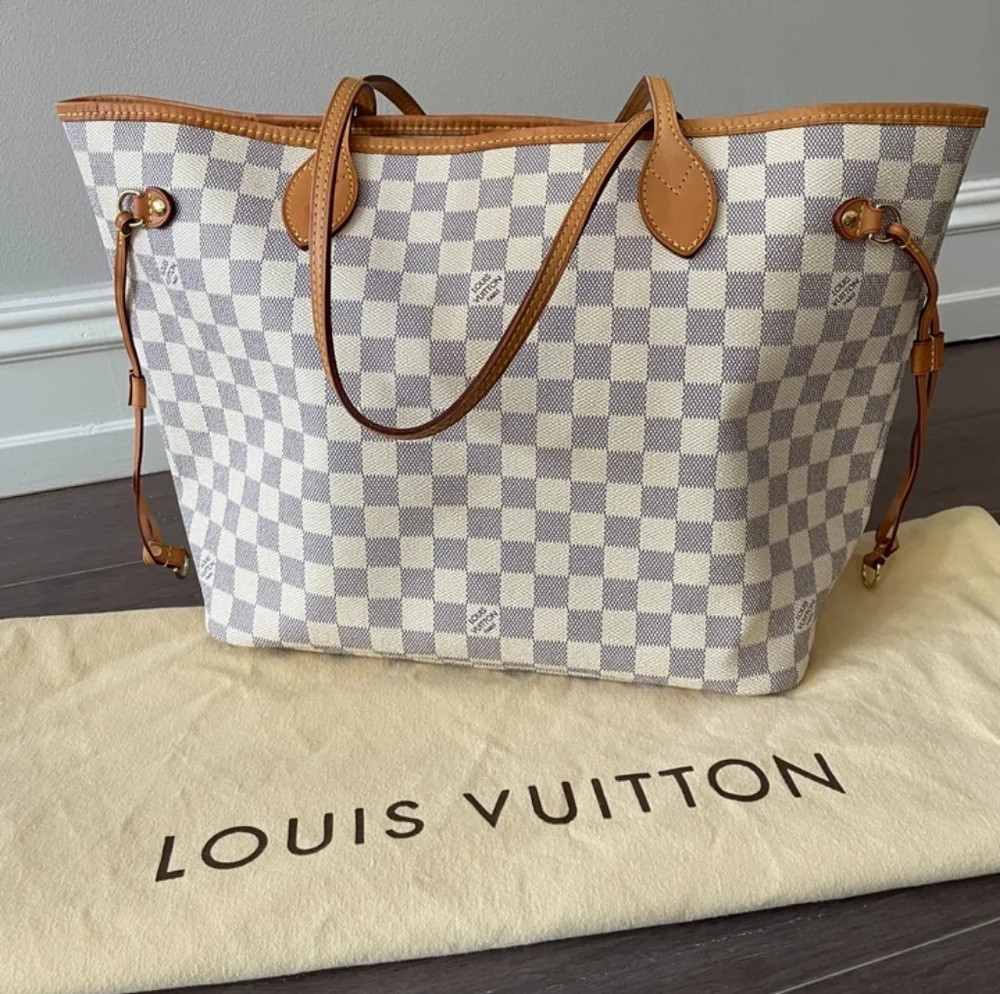 LOUIS VUITTON | NEVERFULL MM | DAMIER AZUR | Poshmark