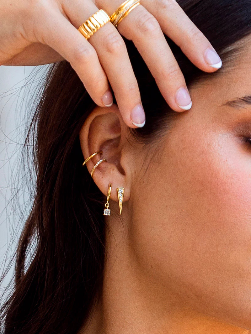 Making A Point Triangle Stud Earrings in Gold | Uncommon James | Uncommon James