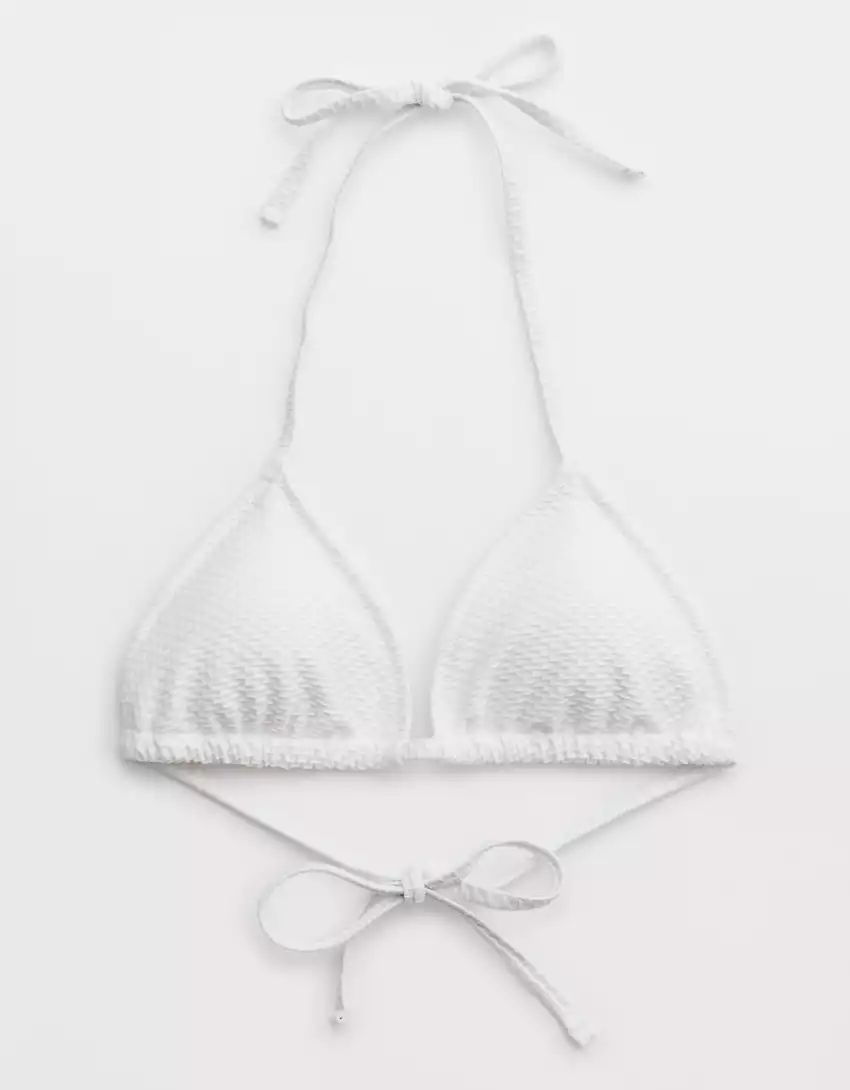 Aerie Jacquard String Triangle Bikini Top | Aerie