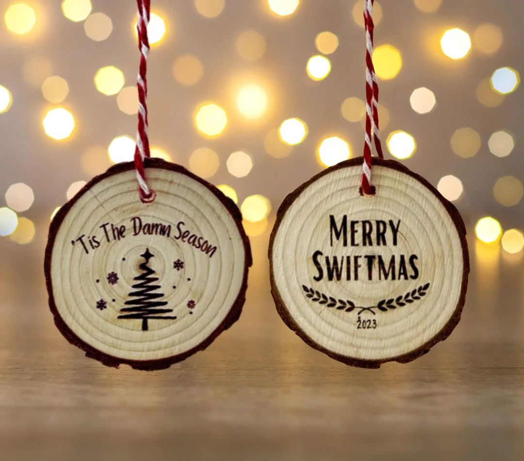 Merry Swiftmas Christmas Ornament | Tis The Damn Season Holiday Ornament | Double Sided | Laser E... | Etsy (US)