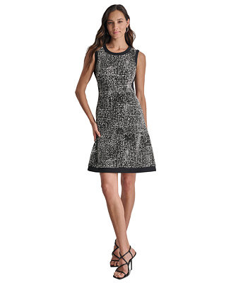 DKNY Women's Colorblocked Sleeveless FIT & Flare Dress - Macy's | Macy's