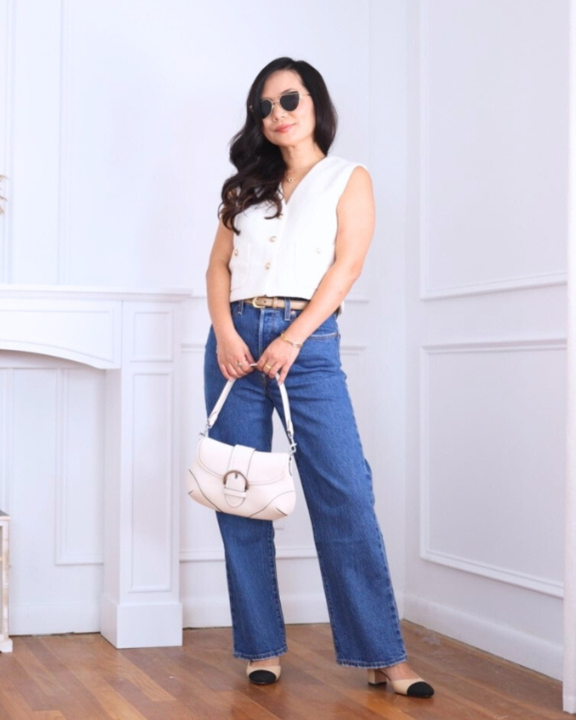 This boucle vest top from H&M has such a nice texture—it instantly makes a simple outfit feel a little more elevated. I paired it with jeans and a bag from Quince for an easy, polished look that’s perfect for everyday wear. I’m 5’2, wearing size S.

#LTKPetite #LTKOver40 #LTKStyleTip