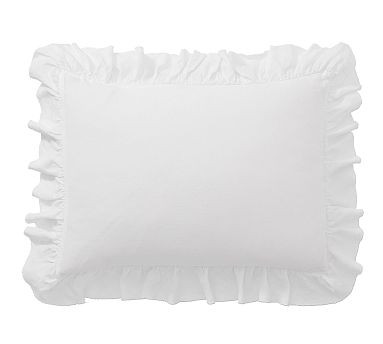 Belgian Flax Linen Fringe Ruffle Sham | Pottery Barn (US)
