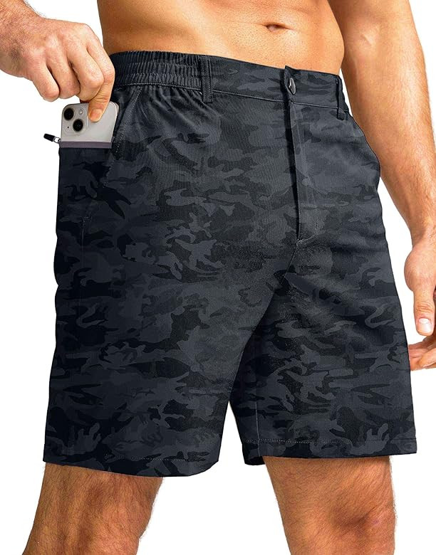 Men's Casual Shorts 7" Lightweight Golf Shorts for Men Stretch with 3 Pockets Quick Dry Breathabl... | Amazon (US)