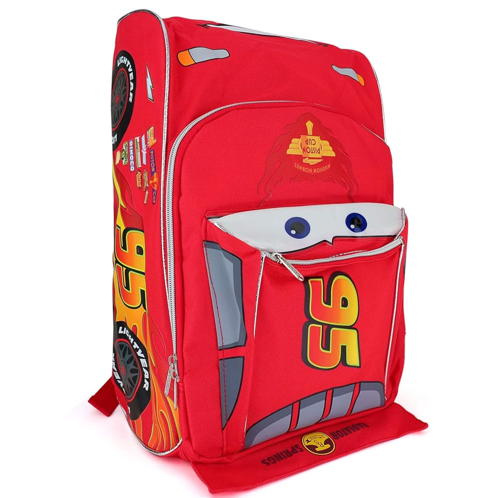 Trendy Apparel Shop Kid's Boys 95 Radiator Springs Car Shaped 16" Backpack - Red | Amazon (US)