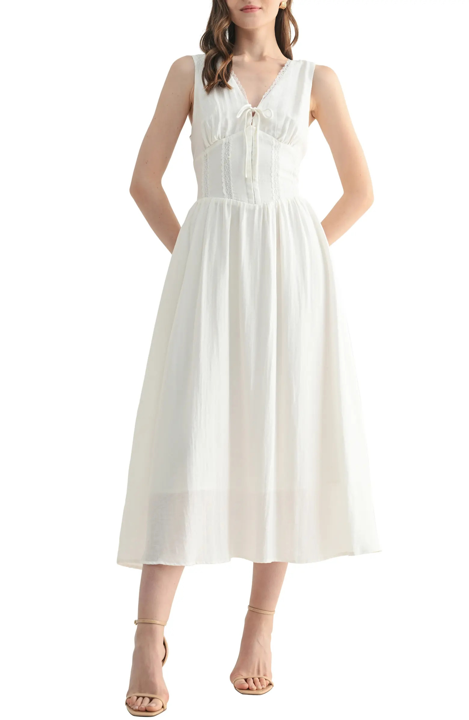 All in Favor Corset Detail Midi Dress | Nordstrom | Nordstrom