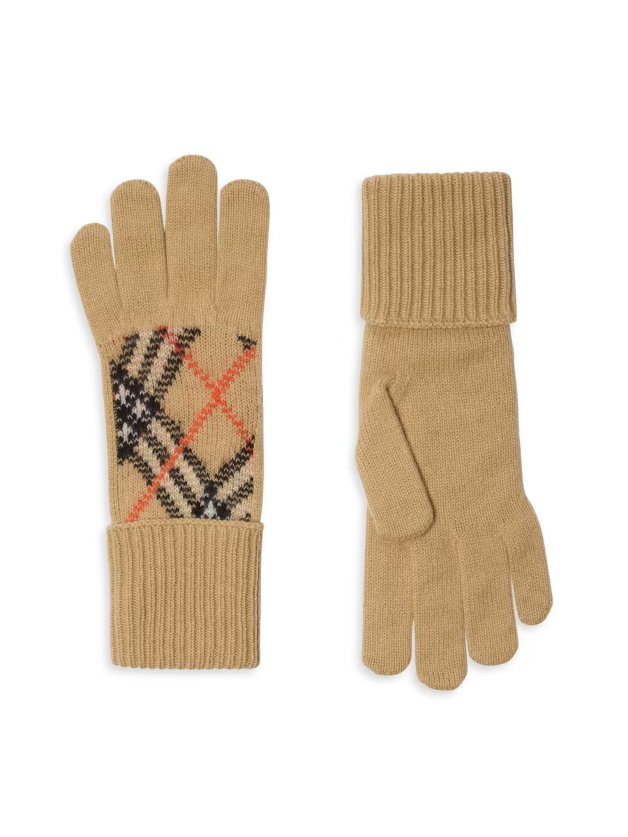 BurberryCheck Cashmere Blend Gloves | Saks Fifth Avenue