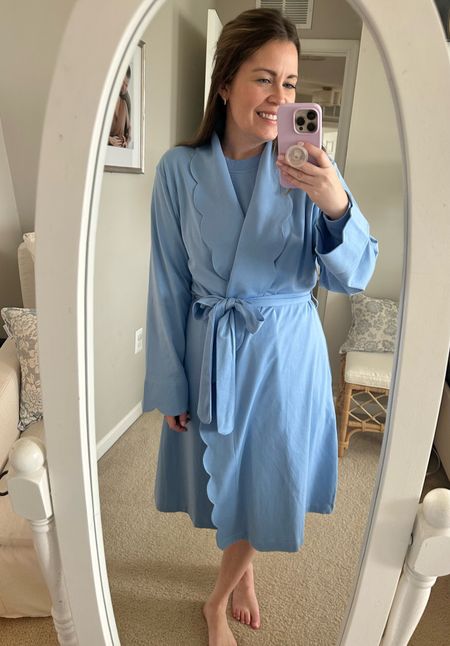 This scalloped pima robe from the new LAKE drop is beyond cozy *and* pretty! 🤍 @lakepajamas #lakepartner

#LTKstyletip