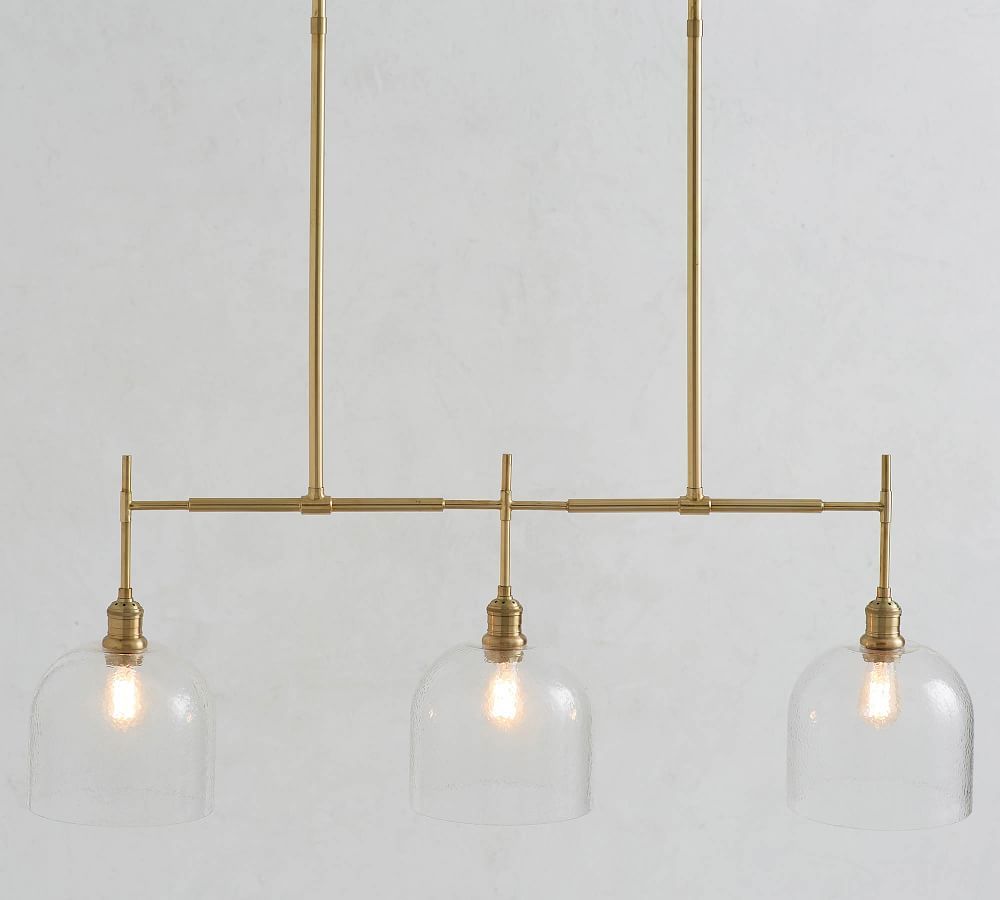 Textured Glass Linear Chandelier | Pottery Barn (US)
