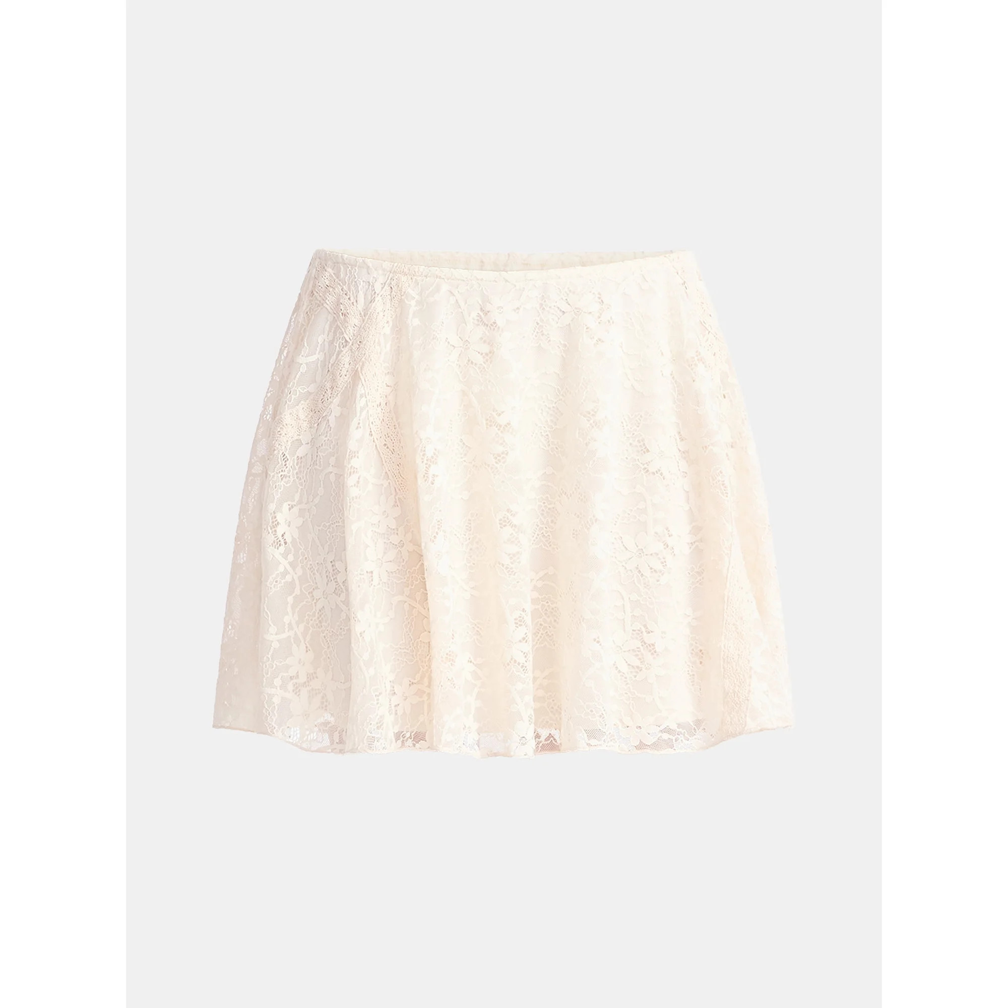 No Boundaries Lace Flouncy Mini Skirt, Women's | Walmart (US)