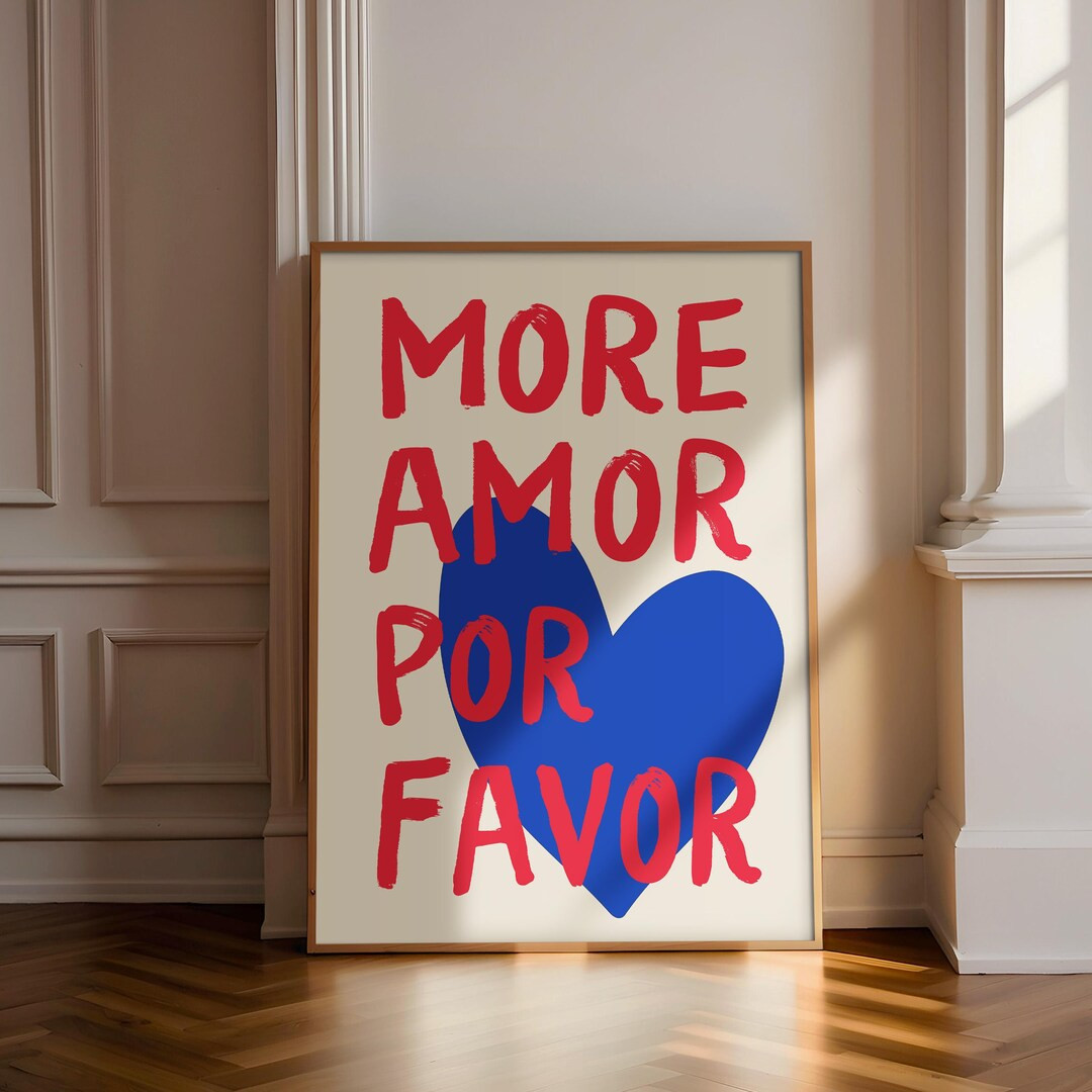 More Amor Por Favor Digital DOWNLOAD Print, Maximalist Typography, More Amor Wall, Trendy Typogra... | Etsy (US)