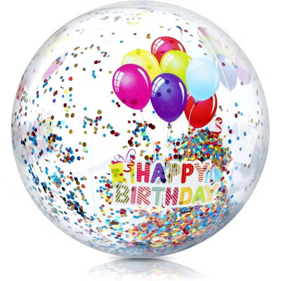 Birthday Beach Balls: Happy Birthday Balloon Beach Ball Garland, Jumbo and Mini Beach Balls, Glitter Beach Ball, Great Pool Party Birthday Decorations | Target