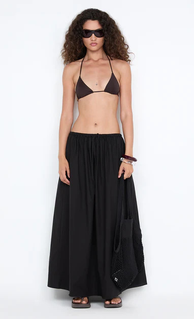 ELEANOR DRAWCORD MAXI SKIRT - BLACK | Bec & Bridge (Global)