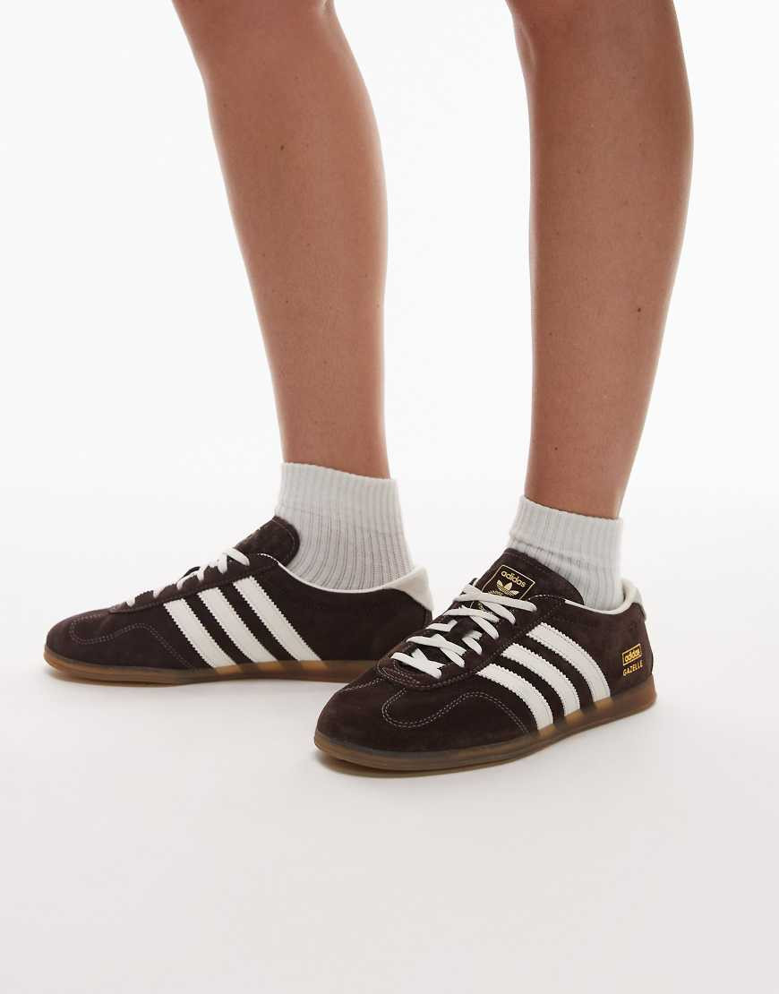 adidas Originals Gazelle Lo Pro in brown and white with gum sole | ASOS (Global)