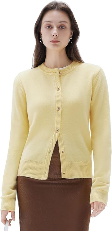 SUUKSESS Women Chunky Cashmere Cardigan Sweaters Trendy Fall Fashion Button Up Long Sleeve Knit O... | Amazon (US)