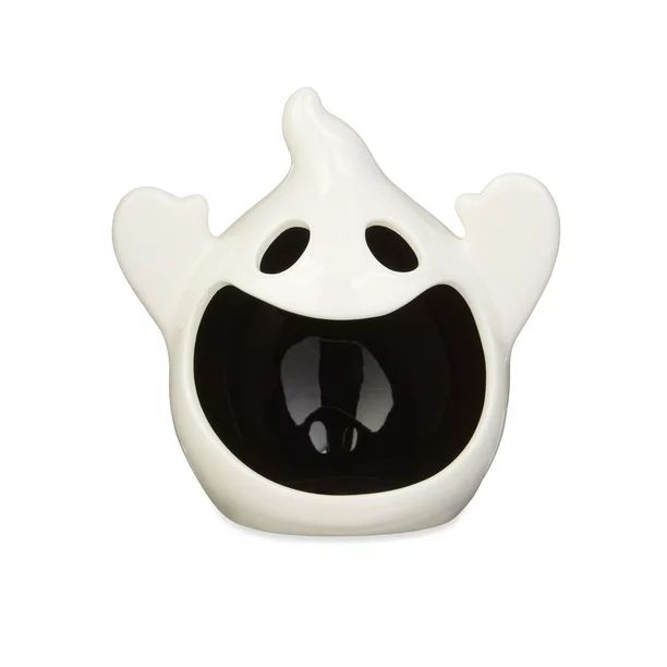 Way To Celebrate Halloween 5 Inch Ceramic White Ghost Candy Bowl Decoration - Walmart.com | Walmart (US)
