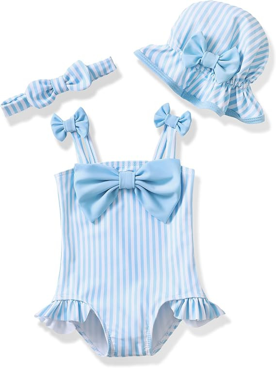 Renotemy Baby Girl Swimsuit Infant Bathing Suit Swimwear Sleeveless Bikini Tankini Toddler Girl O... | Amazon (US)