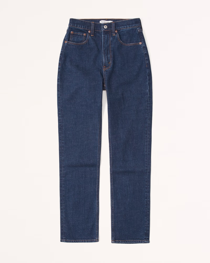 Curve Love Ultra High Rise Ankle Straight Jean | Abercrombie & Fitch (US)