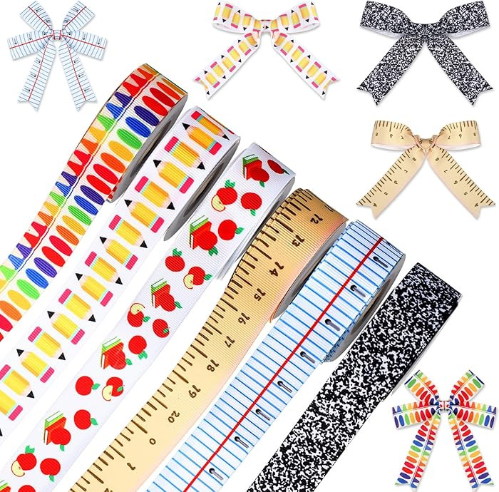 Fanfanwin 6 Pcs 2026 School Ribbons for Crafting 30 Yards Graduation Teacher Appreciation Gift Gr... | Amazon (US)