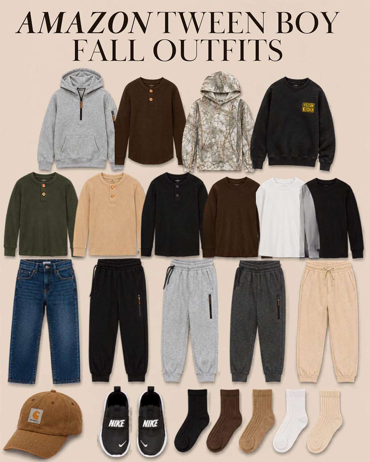 Fall tween boy outfits that are comfortable, easy, and pass the “will he actually wear it?” test. Simple layers, cool basics, and school-day pieces that look pulled together without making him look like he let his mom try too hard. 

 #LTKootd #LTKmomlife #LTKKids