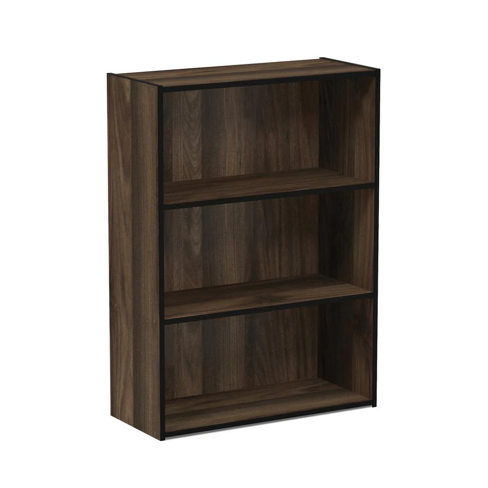 Furinno Pasir 3 Tier Open Shelf Bookcase, Columbia Walnut, 11208CWN | Shop Simon