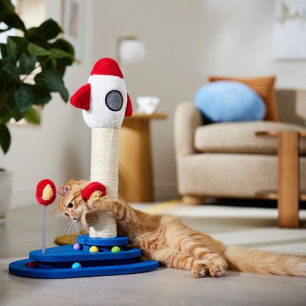 Frisco Rocket Ship 23" Sisal Cat Scratching Post with Play Base | Chewy.com